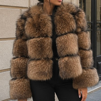 LINDA -
Manteau Court en Fausse Fourrure