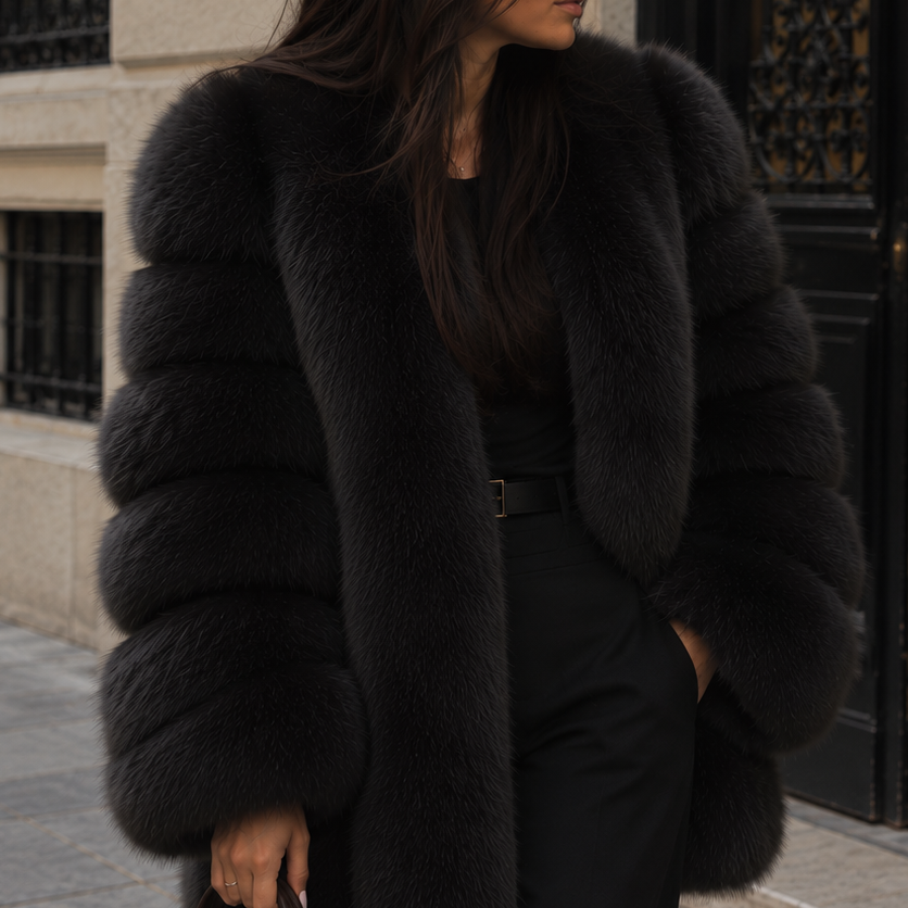 MIA - 
Manteau Mi-Long en Fausse Fourrure